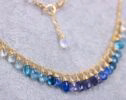 Blue Gemstone Gradated Necklace with Kyanite, Aquamarine and Topaz