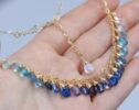 Blue Gemstone Gradated Necklace with Kyanite, Aquamarine and Topaz