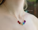 Rainbow Gemstone Necklace with Colorful Precious Stones
