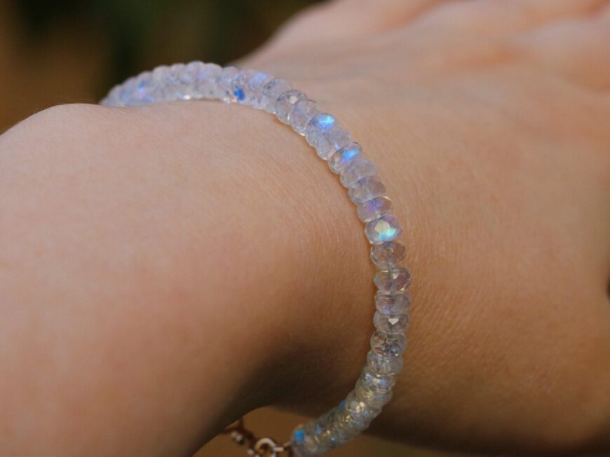 Rainbow Moonstone Blue Fire Bracelet