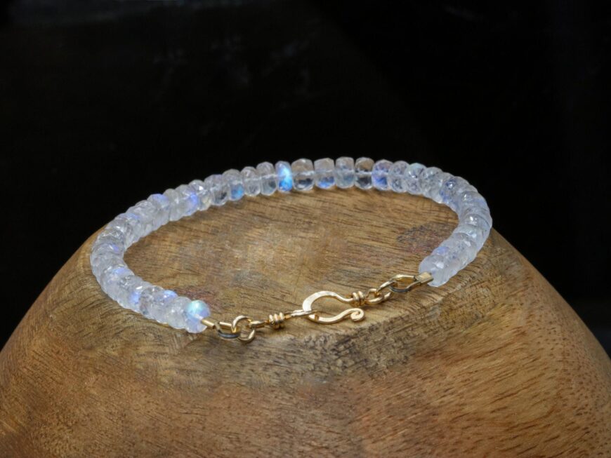 Rainbow Moonstone Blue Fire Bracelet