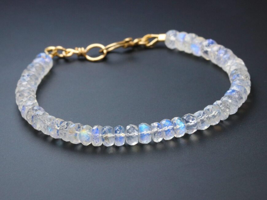 Rainbow Moonstone Blue Fire Bracelet