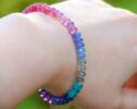 Rainbow Multi Gemstone Necklace in Gold Filled, Precious Drop Necklace