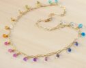 Rainbow Precious Drop Gemstone Necklace