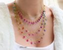 Rainbow Precious Drop Gemstone Necklace