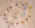 Rainbow Precious Drop Gemstone Necklace