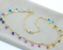 Rainbow Precious Drop Gemstone Necklace