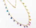 Rainbow Precious Drop Gemstone Necklace
