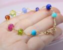 Rainbow Precious Gemstone Bracelet Wire Wrapped in Gold Filled