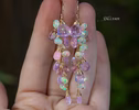 - Solid Gold 14K Ethiopian Opal and Lavender Pink Gemstone Earrings