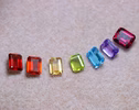 Solid Gold 14K Rainbow Gemstone Necklace with Colorful Precious Stones