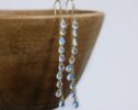 Solid Gold 14K Rainbow Moonstone Earrings with Genuine Diamonds