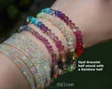 Solid Gold 14K Silk Knotted Ethiopian Opal Bracelet, Two Opal Halves Bracelet