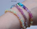 Solid Gold 14K Silk Knotted Ethiopian Opal Bracelet, Two Opal Halves Bracelet