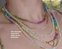 Solid Gold 14K Silk Knotted Ethiopian Opal Pastel Bracelet, Half Opal Half Pastel Bracelet