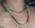 Solid Gold 14K Silk Knotted Ethiopian Opal Rainbow Bracelet, Half Opal Half Rainbow Bracelet