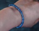 Solid Gold 14K Santa Maria Aquamarine Bracelet, Aquamarine Beaded Bracelet