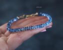 Solid Gold 14K Santa Maria Aquamarine Bracelet, Aquamarine Beaded Bracelet