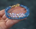 Solid Gold 14K Santa Maria Aquamarine Bracelet, Aquamarine Beaded Bracelet