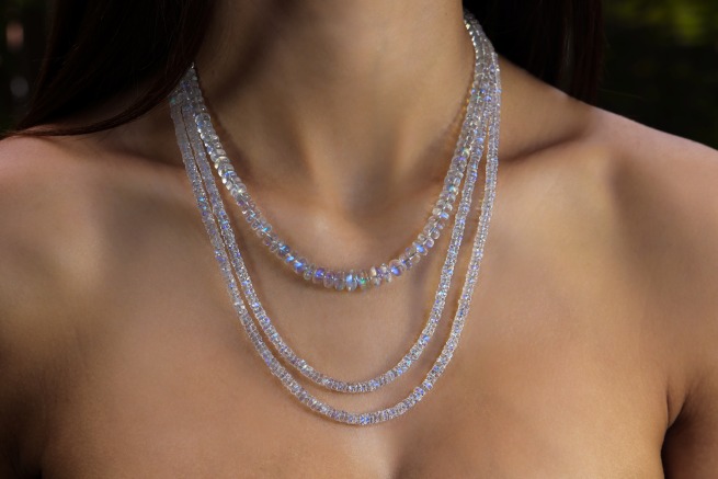 Rainbow Moonstone Necklaces
