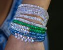 Solid Gold 14K Santa Maria Aquamarine and Rainbow Moonstone Bracelet, Moonstone and Aquamarine Beaded Bracelet