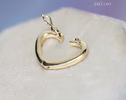 - Solid Gold 14K Heart Connector, Charm Holder, Push Lock