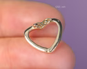 - Solid Gold 14K Heart Connector, Charm Holder, Push Lock