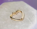 - Solid Gold 14K Heart Connector, Charm Holder, Push Lock