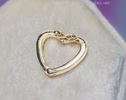 - Solid Gold 14K Heart Connector, Charm Holder, Push Lock