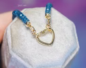 - Solid Gold 14K Heart Connector, Charm Holder, Push Lock