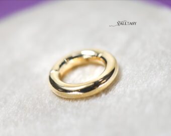 Solid Gold 14K Round Connector, Charm Holder, Push Lock