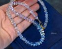Solid Gold 14K Rainbow Moonstone Necklace, Moonstone Beaded Necklace