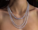 Solid Gold 14K Rainbow Moonstone Necklace, Moonstone Beaded Necklace