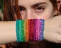 Solid Gold 14K Colorful Gemstone Beaded Bracelets, Precious Stone Stacking Bracelets