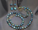 Solid Gold 14K Diamond Labradorite Earrings