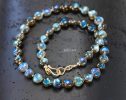 Solid Gold 14K Labradorite Necklace, Bold Blue Labradorite Beaded Necklace