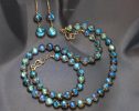 Solid Gold 14K Labradorite Necklace, Bold Blue Labradorite Beaded Necklace