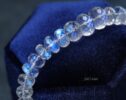 Solid Gold 14K Rainbow Moonstone Blue Glow Bracelet, Moonstone Beaded Bracelet
