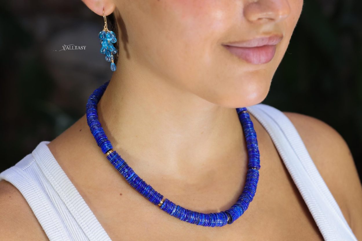 - Blue Aquamarine Earrings, Blue Aquamarine Cluster Earrings in Gold Filled