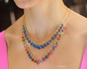 - 14K Solid Gold Blue Aquamarine Necklace, Blue Aquamarine Drop Necklace