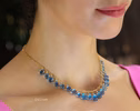 - 14K Solid Gold Blue Aquamarine Necklace, Blue Aquamarine Drop Necklace
