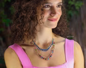 - 14K Solid Gold Blue Aquamarine Necklace, Blue Aquamarine Drop Necklace
