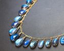 - 14K Solid Gold Blue Labradorite Necklace, Drop Necklace