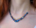- 14K Solid Gold Blue Labradorite Necklace, Drop Necklace
