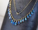 - 14K Solid Gold Blue Labradorite Necklace, Drop Necklace