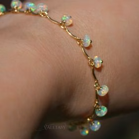 The Flare Bracelet – Ethiopian Opal Dainty Gemstone Bohemian Bracelet