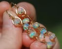 - Ethiopian Opal Dangle Earrings, Ethiopian Opal Earrings in Gold Filled