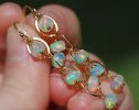 - Ethiopian Opal Dangle Earrings, Ethiopian Opal Earrings in Gold Filled