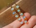 - Ethiopian Opal Dangle Earrings, Ethiopian Opal Earrings in Gold Filled