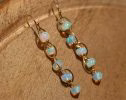 - Ethiopian Opal Dangle Earrings, Ethiopian Opal Earrings in Gold Filled